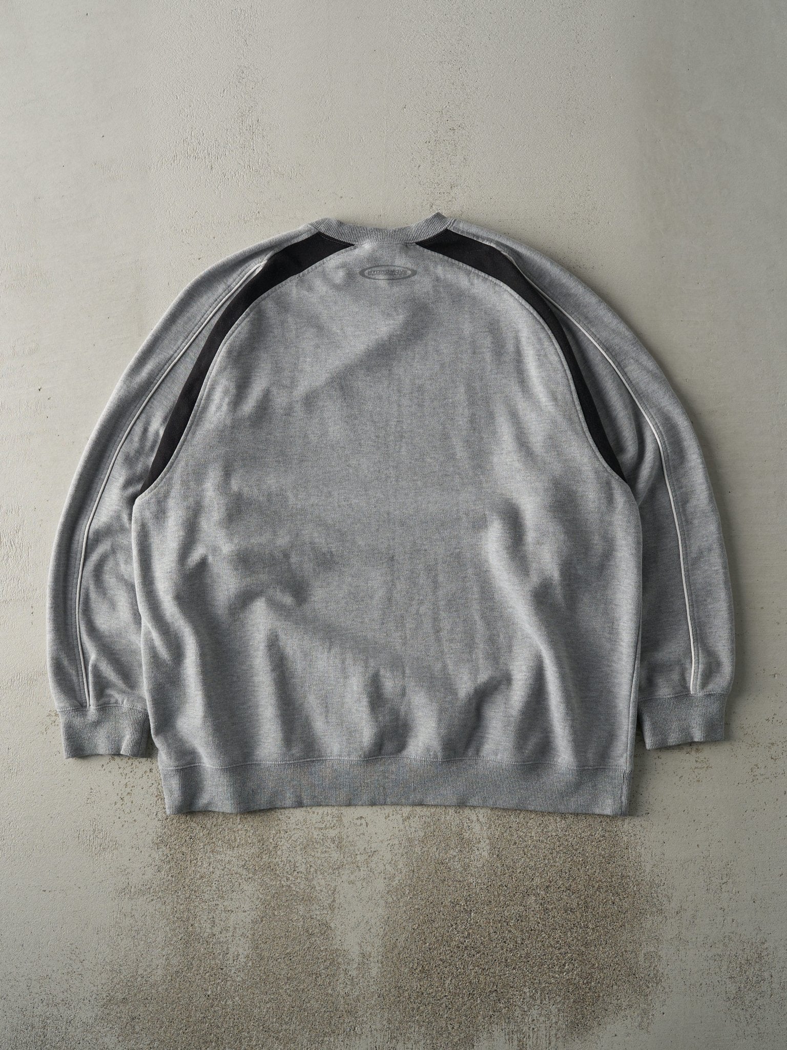 Vintage Y2K Grey Embroidered Logo Athletic Crewneck (L/XL)