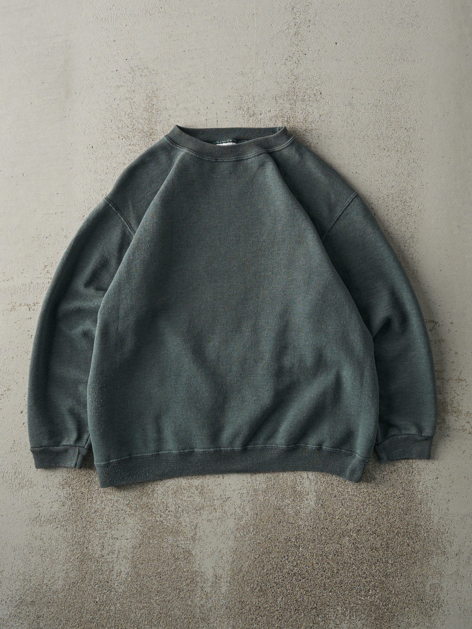 Vintage 90s Washed Green Blank Crewneck (S/M)