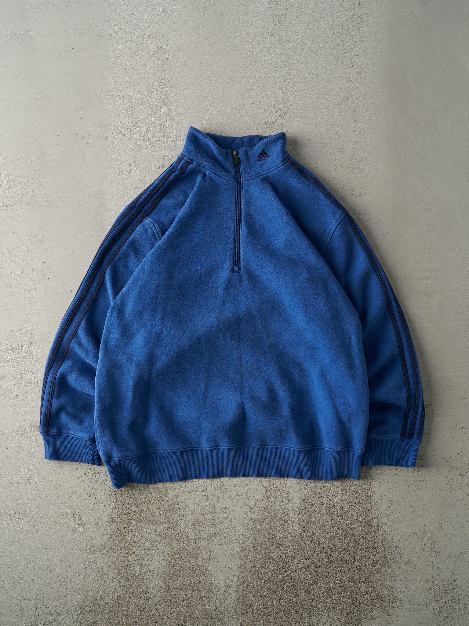 Vintage Y2K Blue Adidas Quarter Zip Sweatshirt (L/XL)