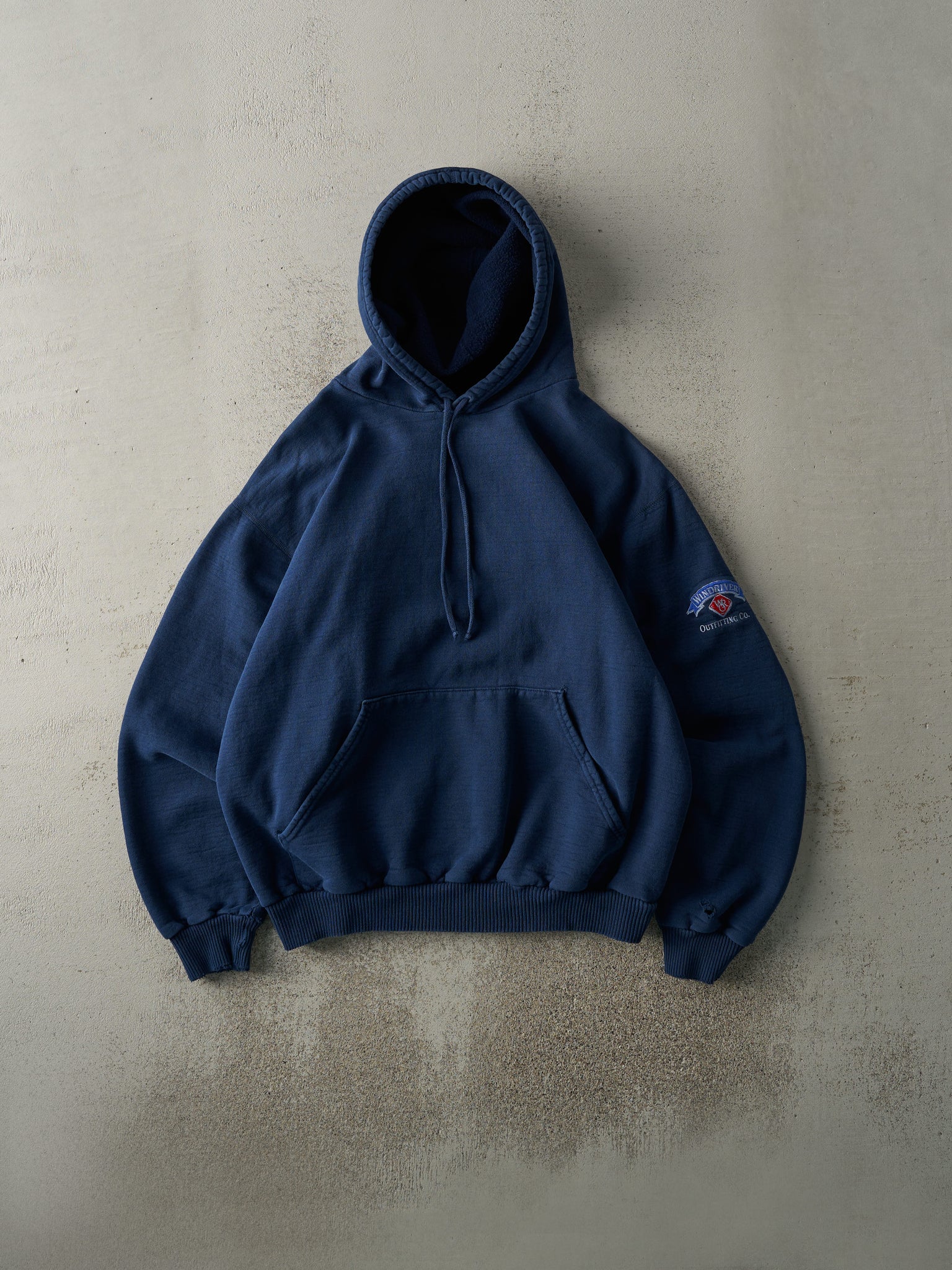Vintage 90s Navy Blue Embroidered Wind River Hoodie (S/M)