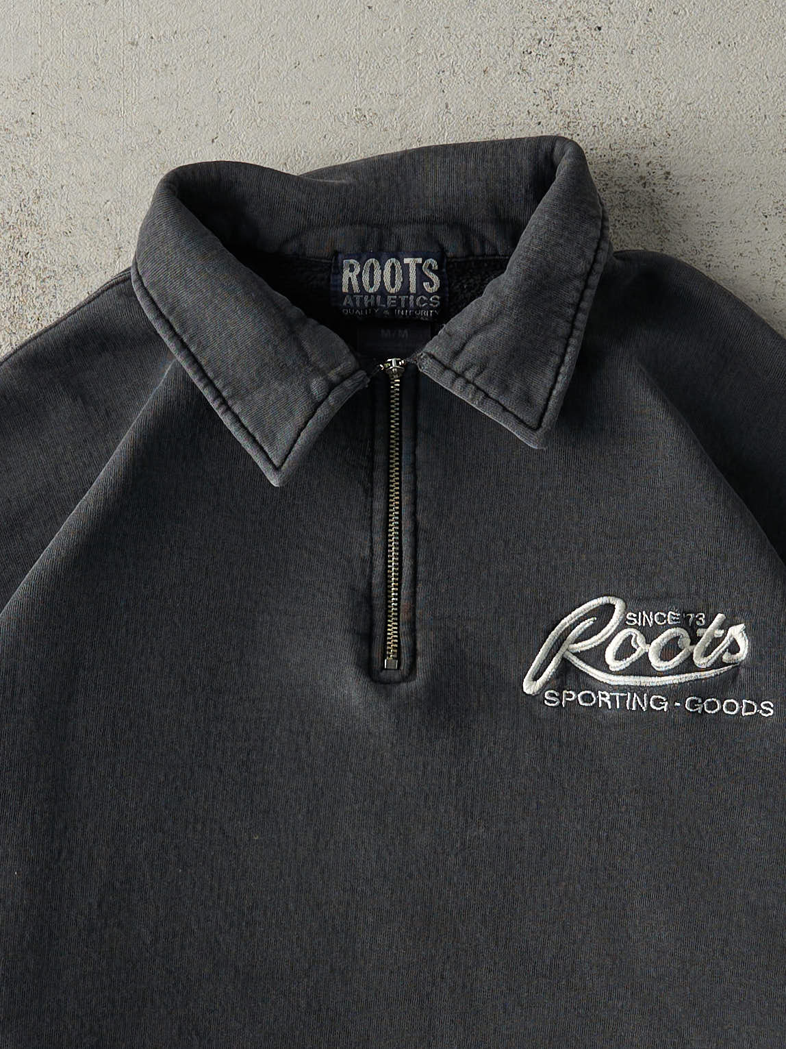 Vintage 90s Faded Black Roots Quarter Zip Sweatshirt (M/L)