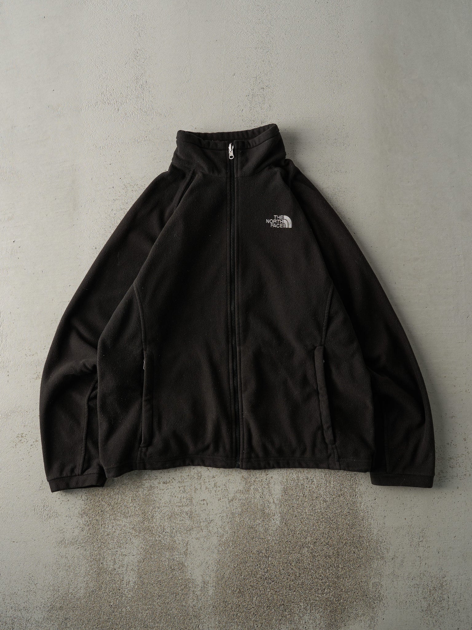 Vintage 90s Black The North Face Fleece Zip Up Sweater (L)