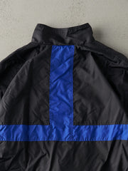 Vintage 90s Black & Blue Nylon Adidas Windbreaker Jacket (L)