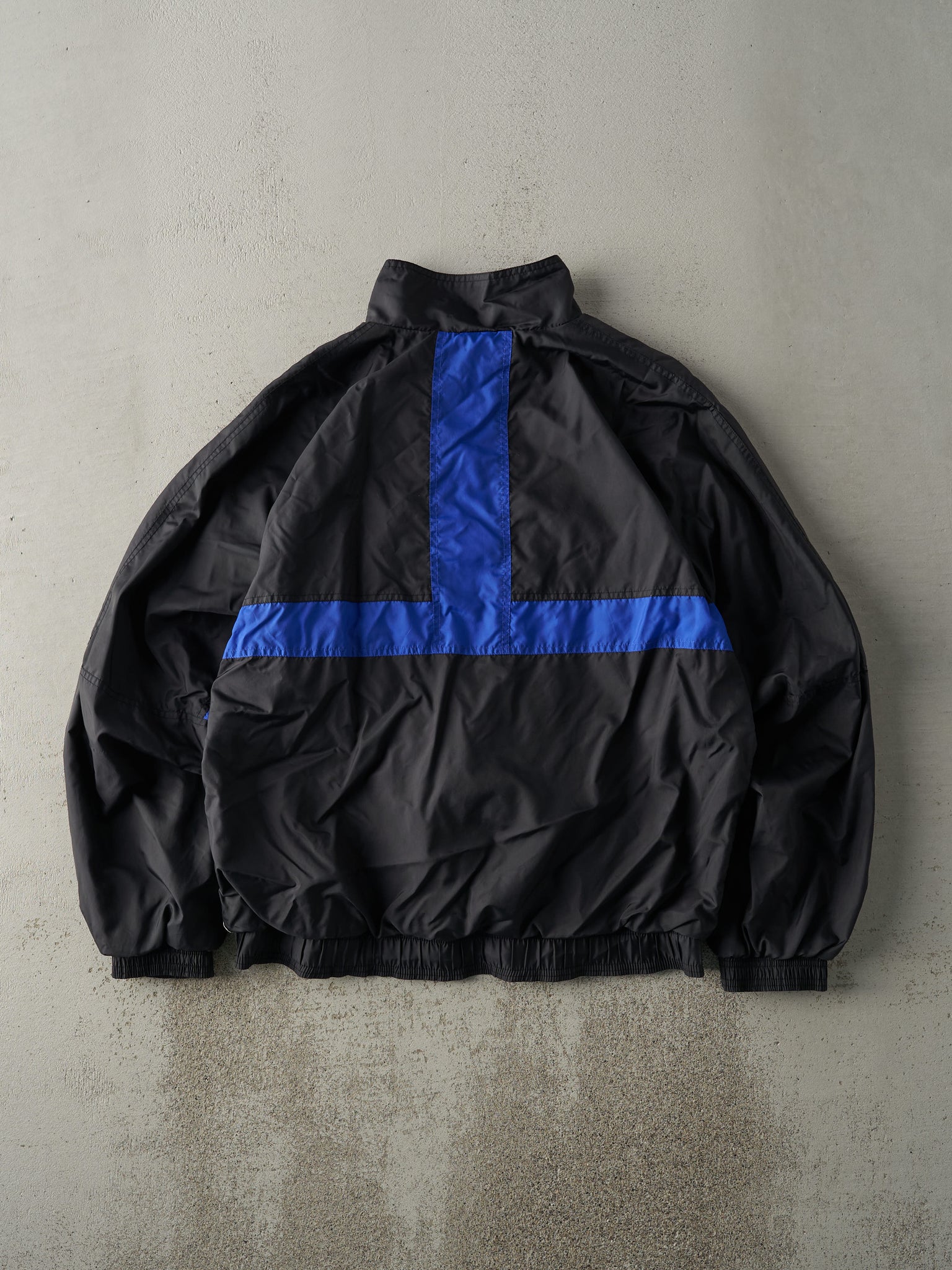 Vintage 90s Black & Blue Nylon Adidas Windbreaker Jacket (L)