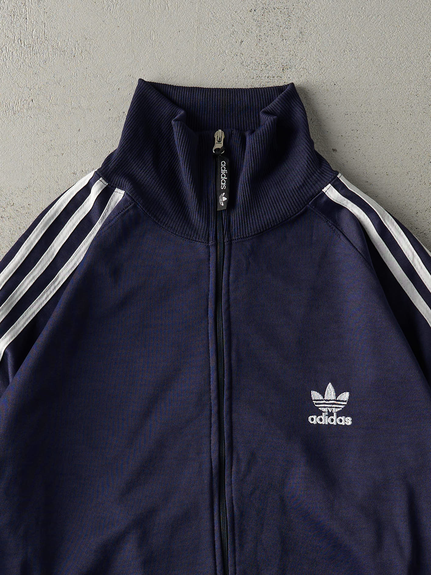 Vintage Y2K Navy Blue Adidas Track Sweater (L)