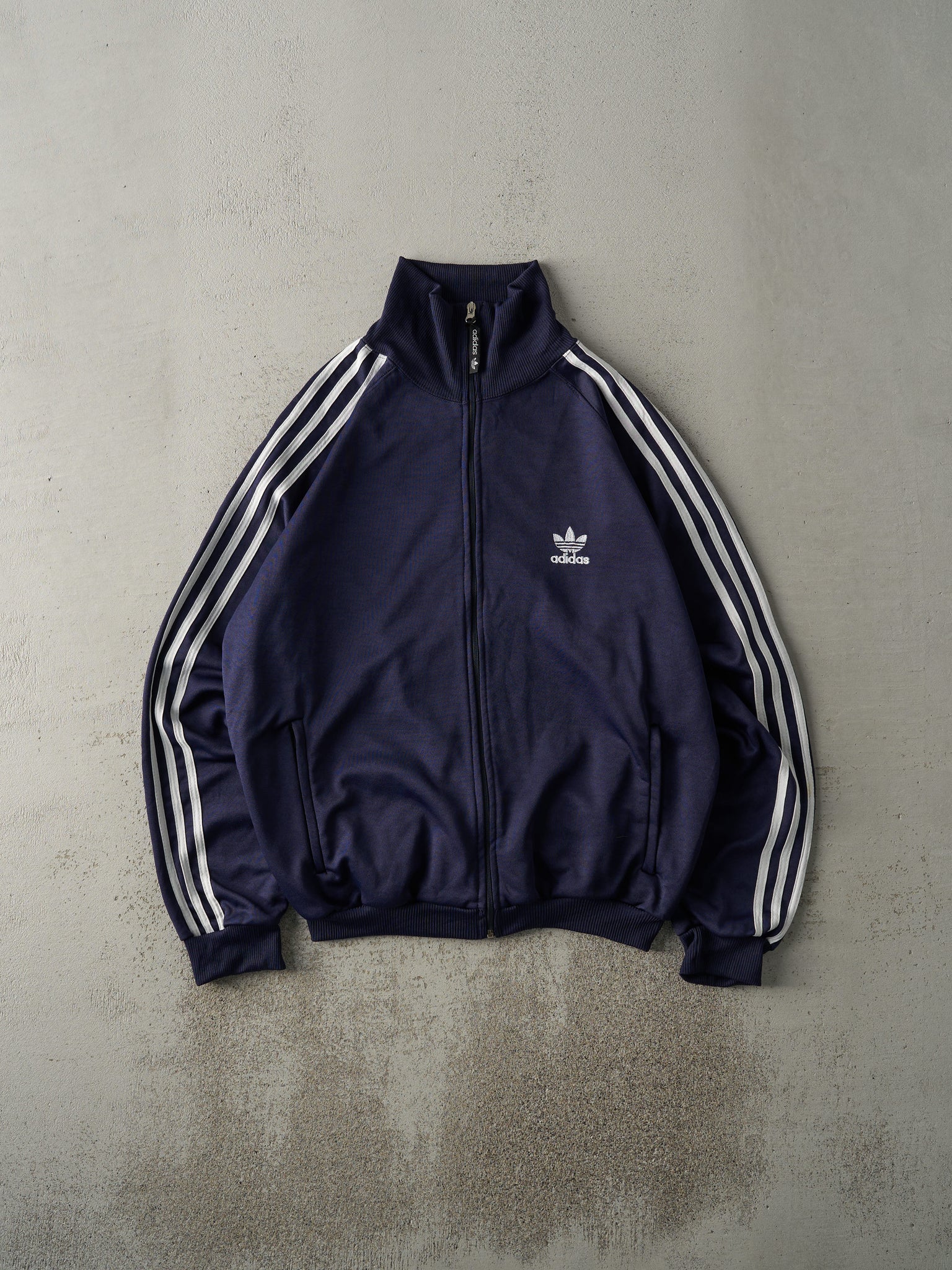 Vintage Y2K Navy Blue Adidas Track Sweater (L)