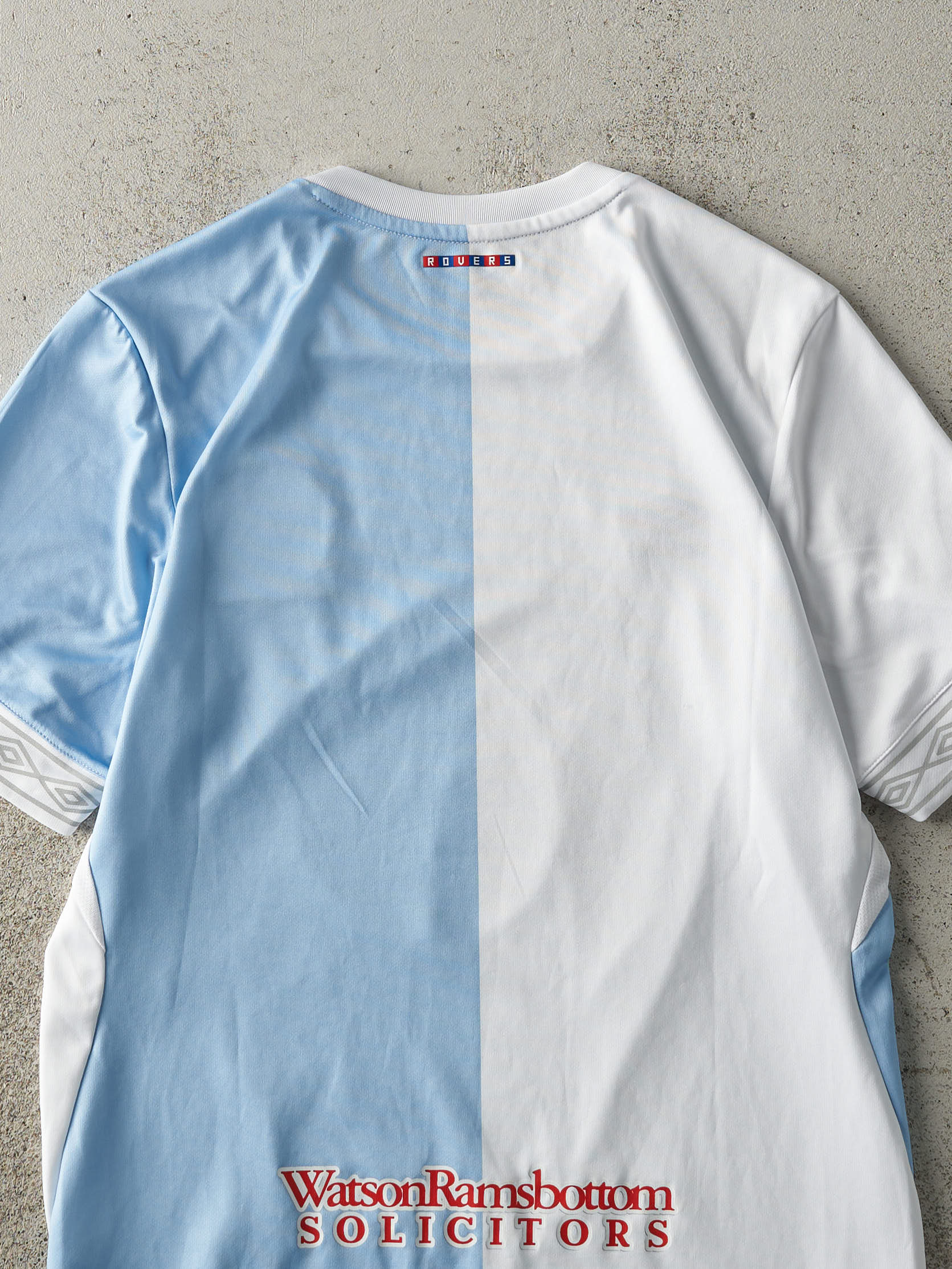 Vintage Y2K White & Blue Blackburn Rovers F.C. Soccer Jersey (S/M)