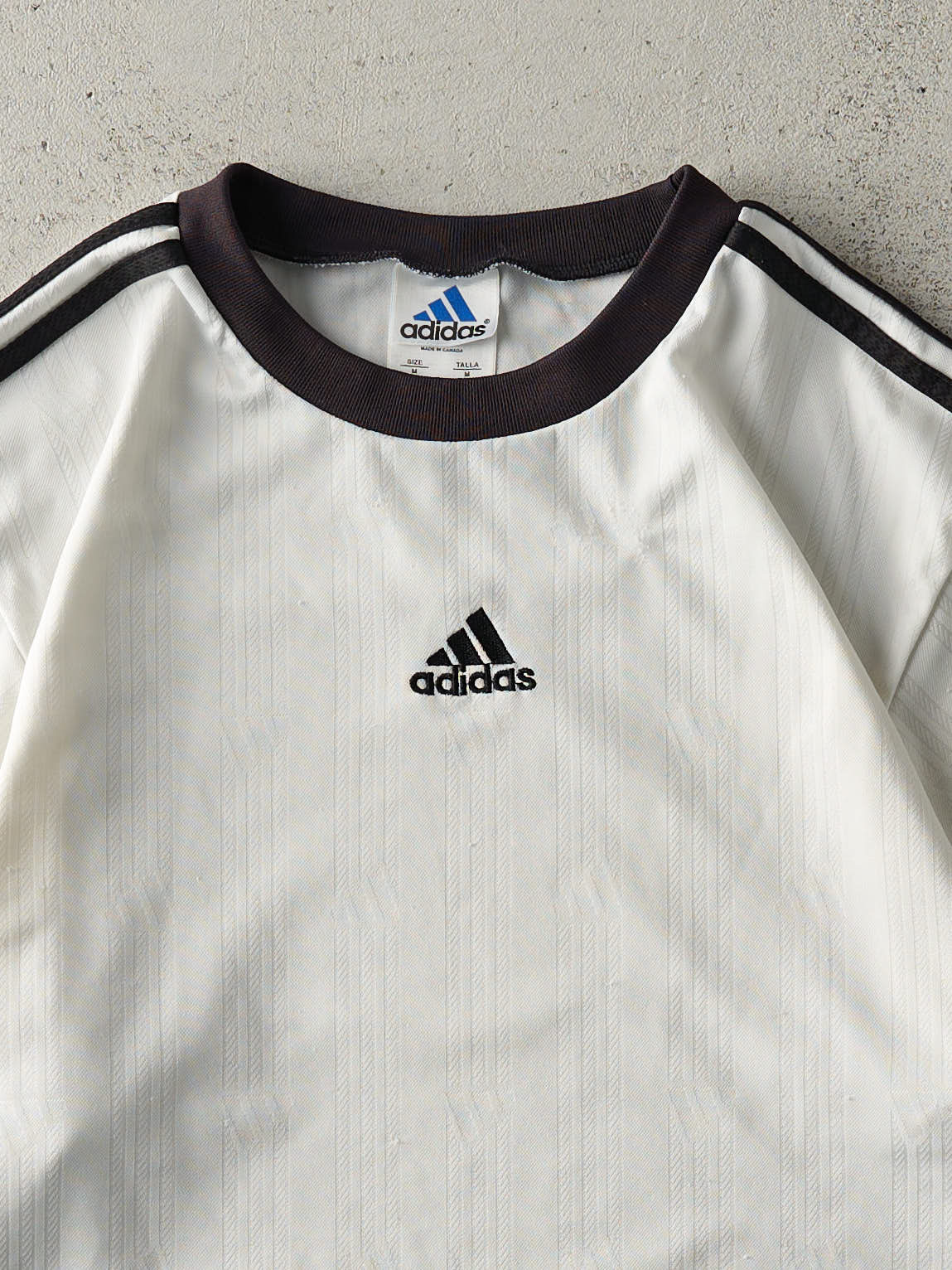 Vintage 90s White Adidas Soccer Jersey (M)
