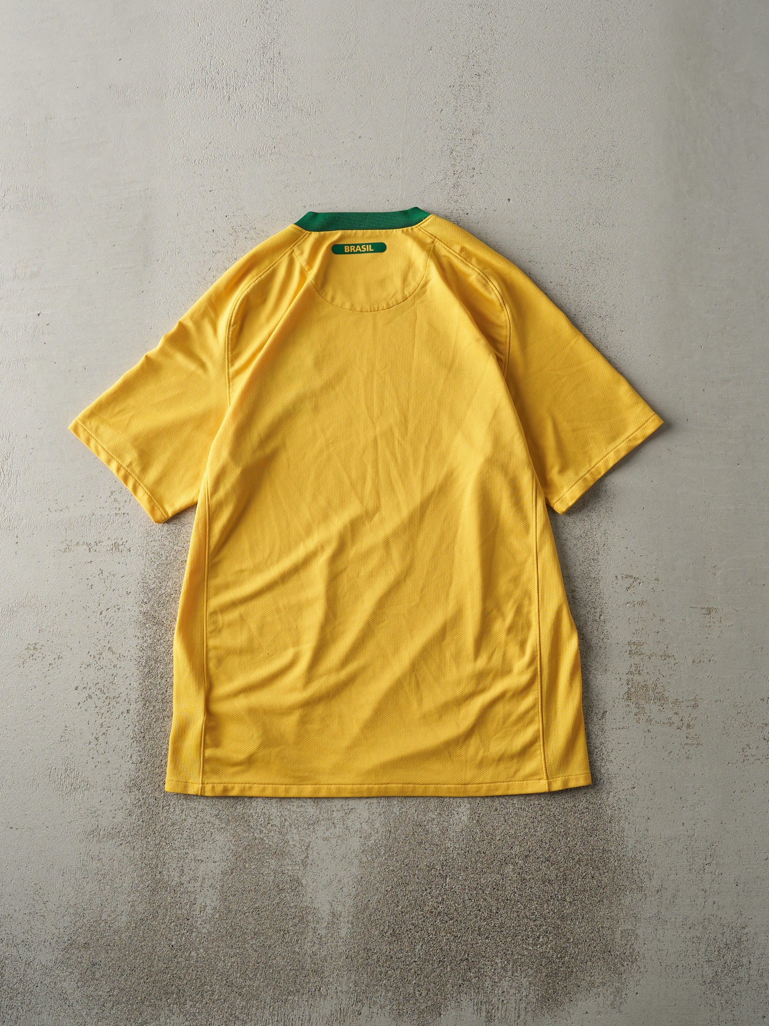 Vintage Y2K Yellow & Green Nike Brazil Soccer Jersey (M)