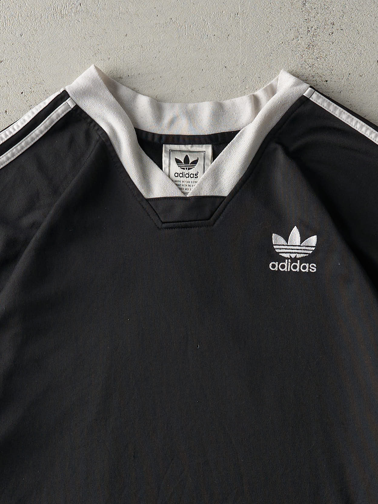 Vintage Y2K Black Embroidered Adidas Soccer Jersey (L)