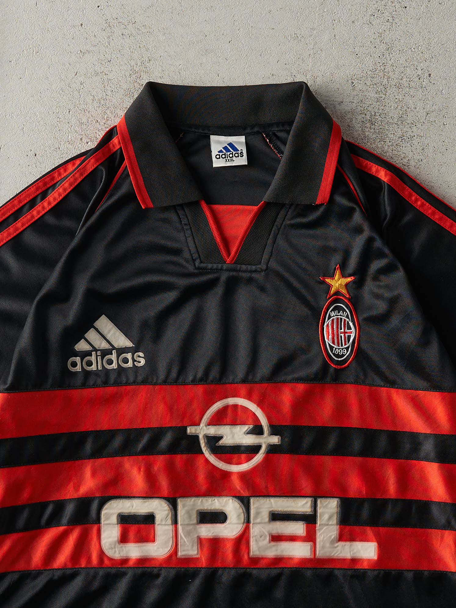 Vintage Y2K Black & Red Milan Bootleg Soccer Jersey (L/XL)