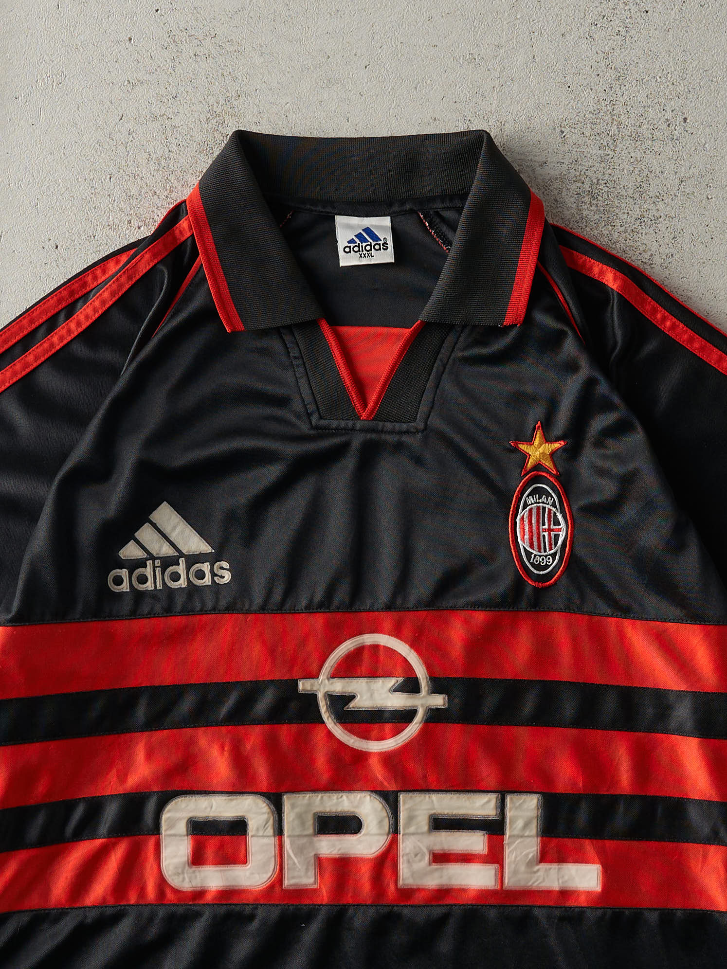 Vintage Y2K Black & Red Milan Bootleg Soccer Jersey (L/XL)