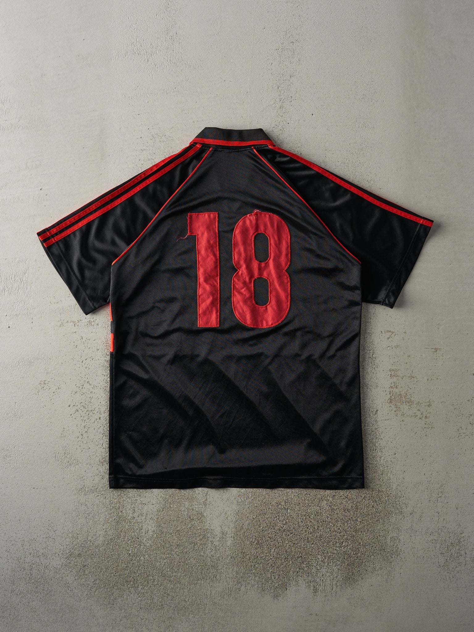 Vintage Y2K Black & Red Milan Bootleg Soccer Jersey (L/XL)