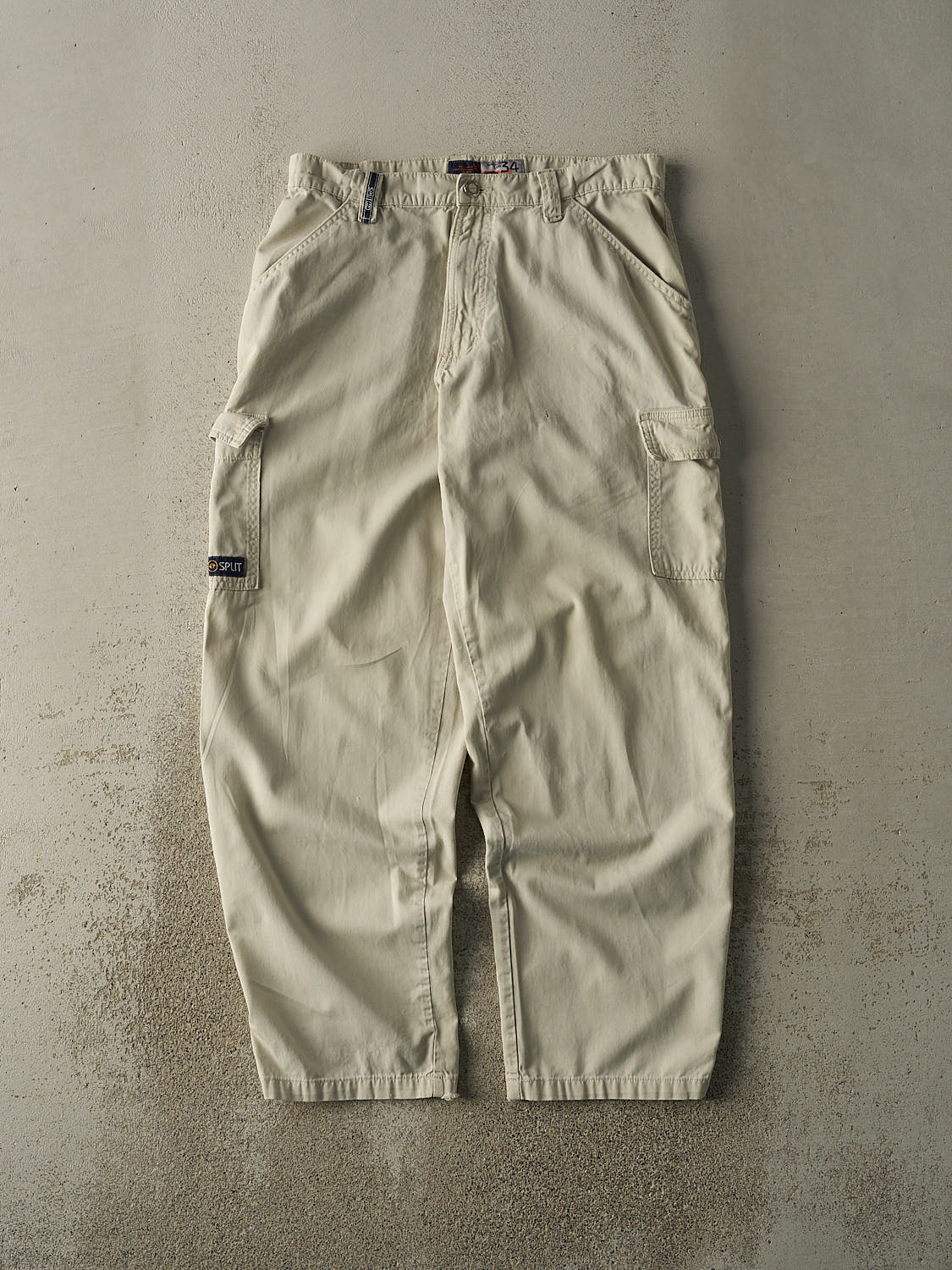 Vintage 98' Beige Split Cargo Pants (33x31.5)