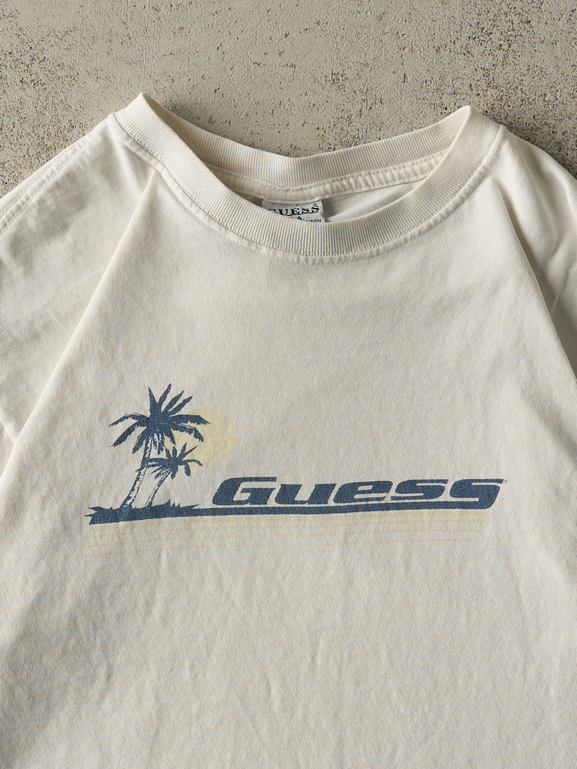 Vintage 90s White Guess Logo Tee (S/M)
