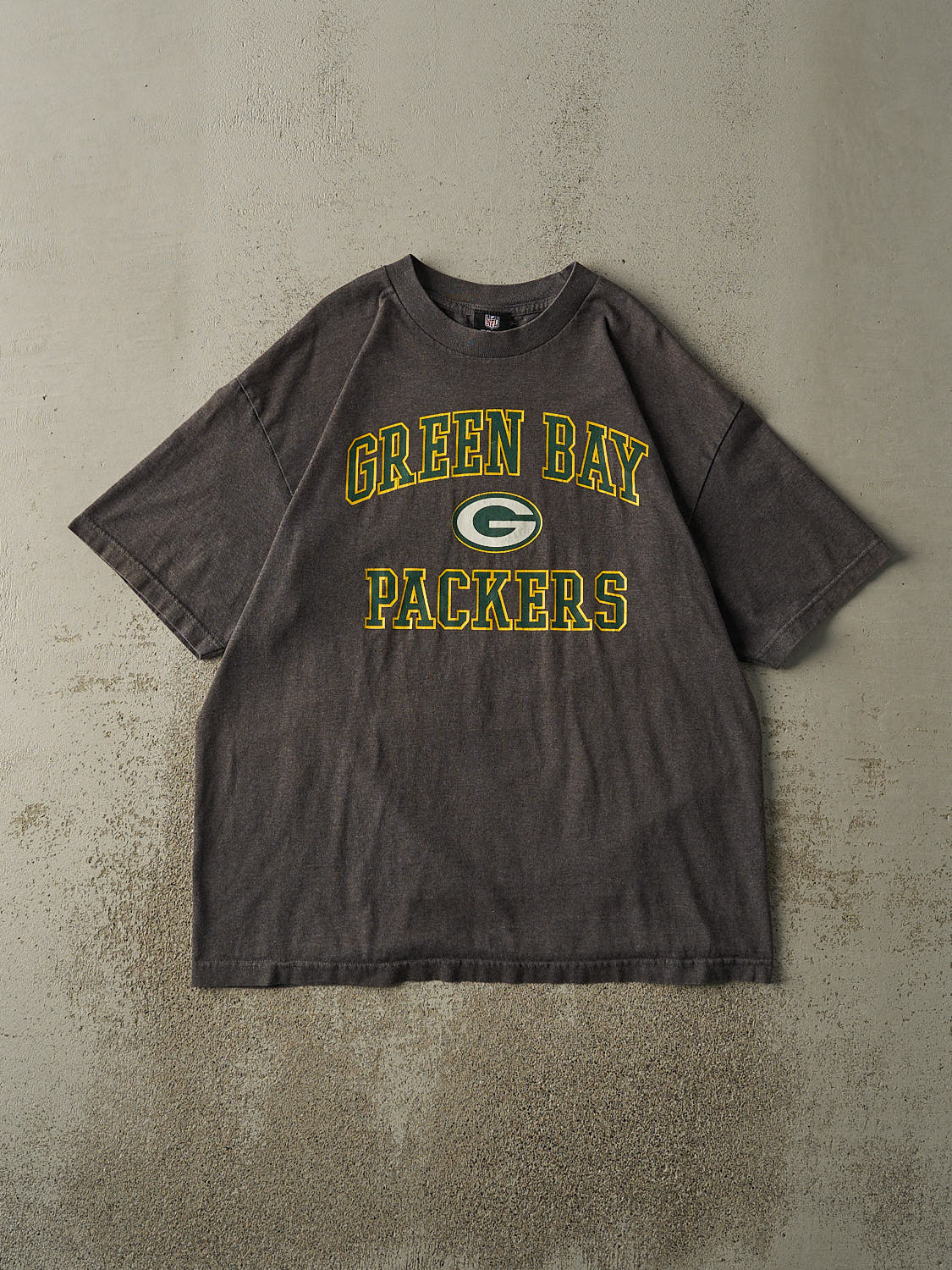 Vintage Y2K Charcoal Grey Green Bay Packers Tee (XL)
