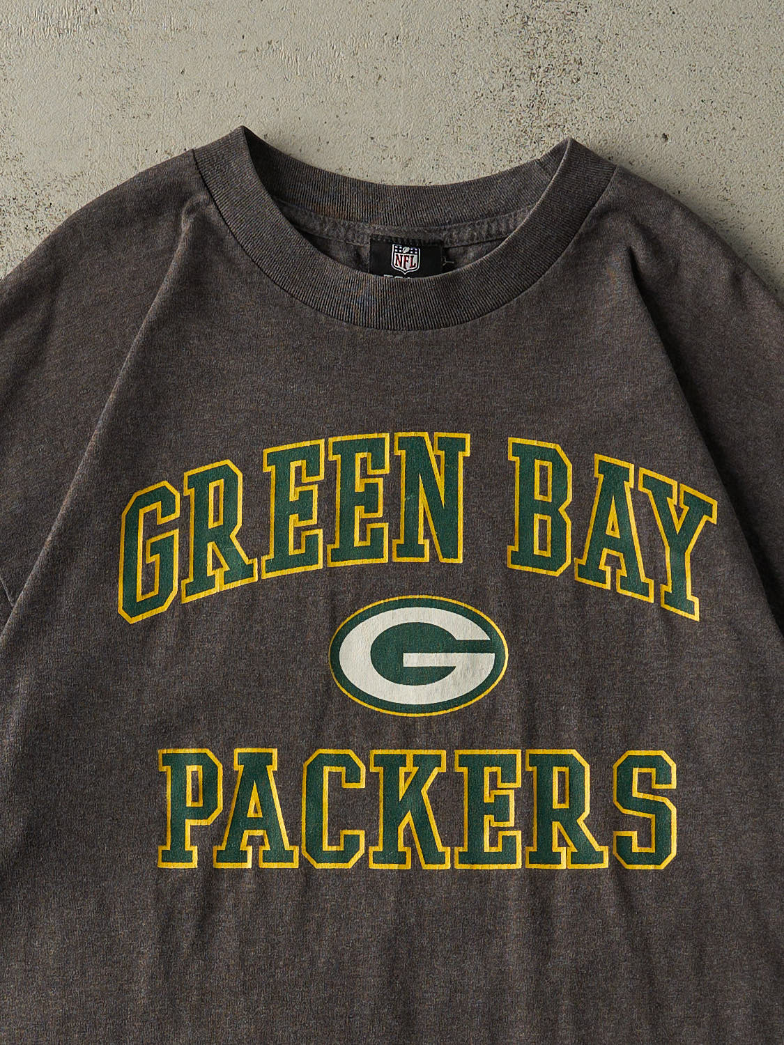 Vintage Y2K Charcoal Grey Green Bay Packers Tee (XL)