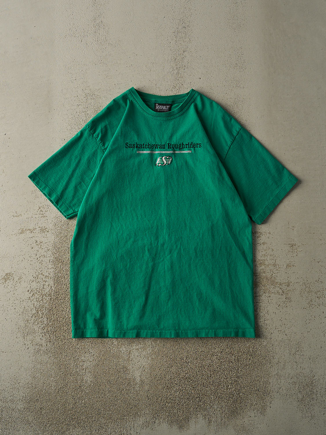 Vintage 90s Kelly Green Saskatchewan Rough Riders CFL Embroidered Tee (L/XL)