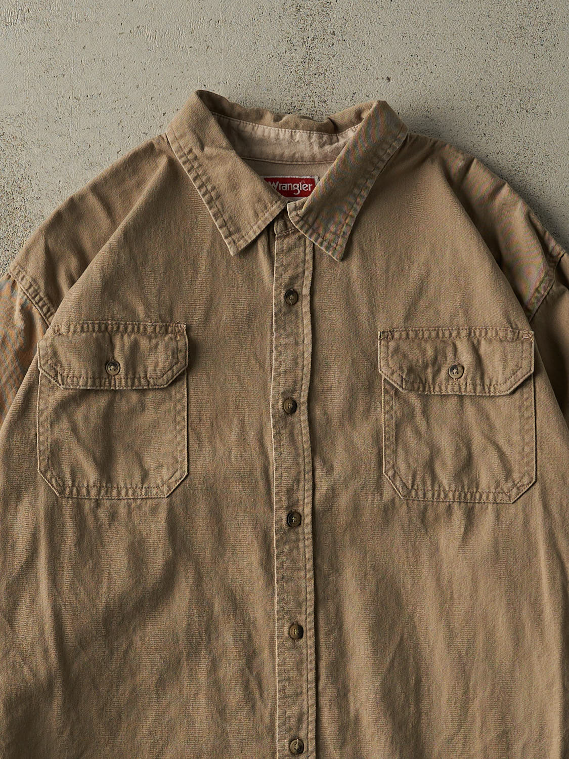 Vintage Y2K Beige Wrangler Long Sleeve Button Up (XL/XXL)