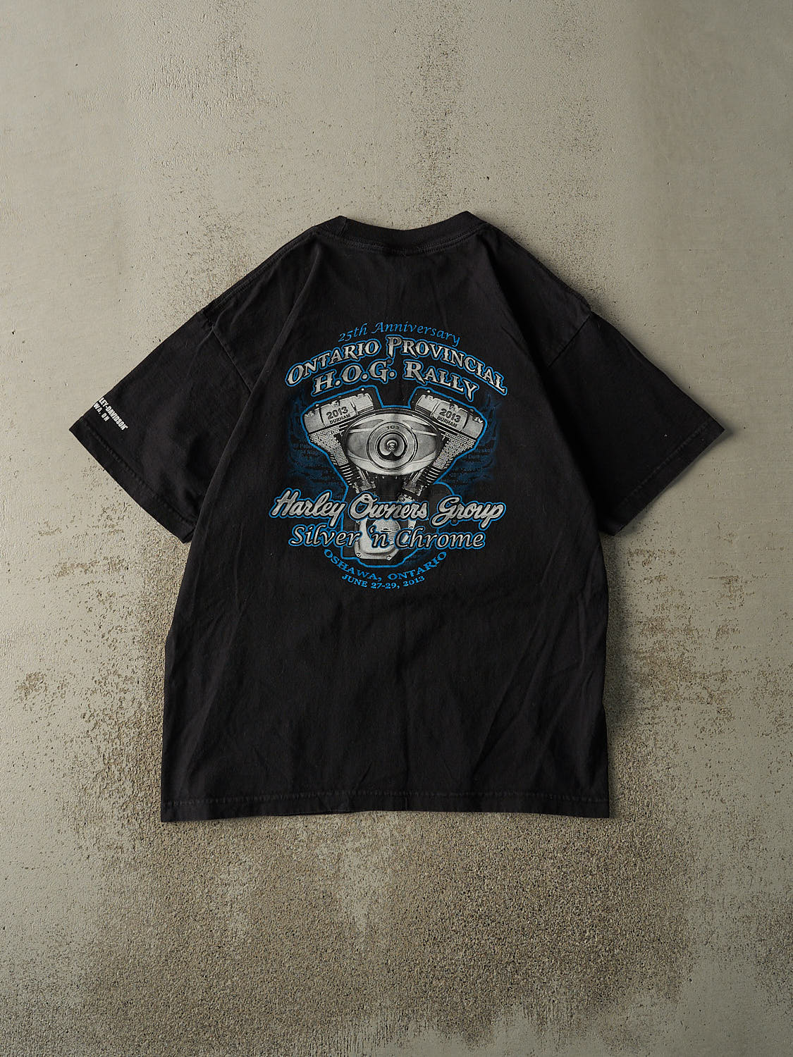 Vintage 13' Black Ontario Harley Owners Group Tee (L)