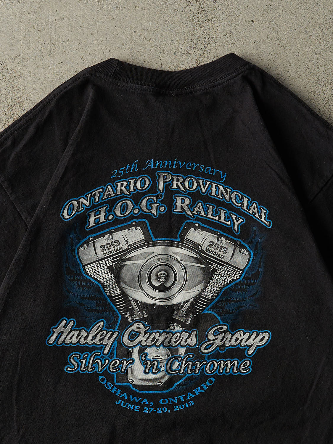 Vintage 13' Black Ontario Harley Owners Group Tee (L)