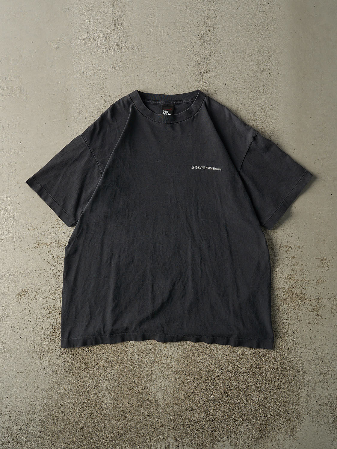 Vintage 95' Faded Black No Fear "Living on the Edge" Single Stitch Tee (L/XL)