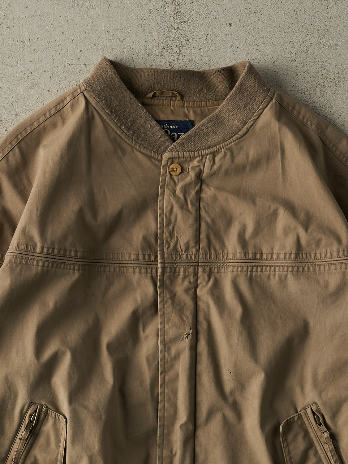 Vintage 90s Beige Harrington Bomber Jacket (XL)