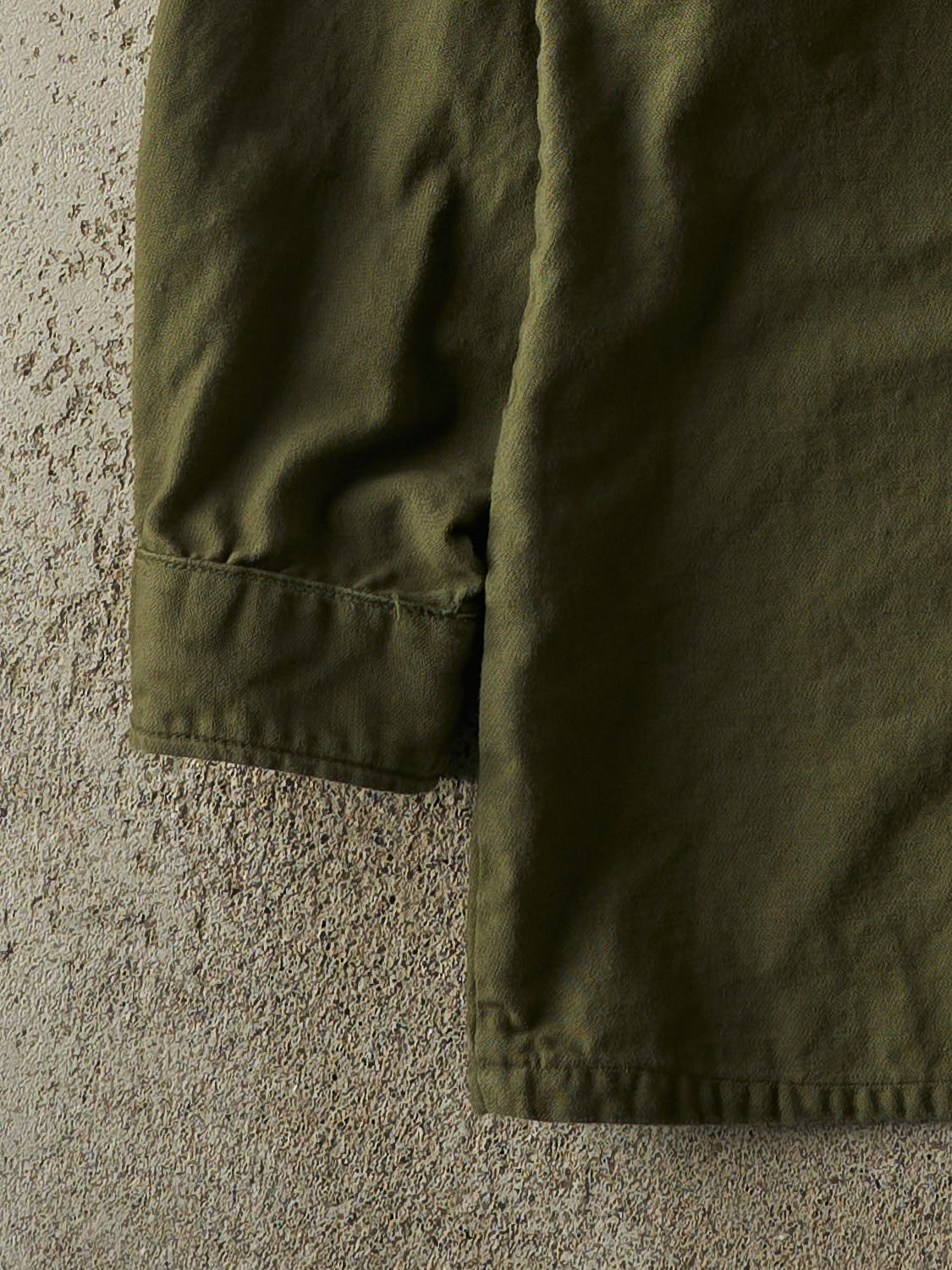 Vintage 80s Army Green Military Button Up Long Sleeve (XL)