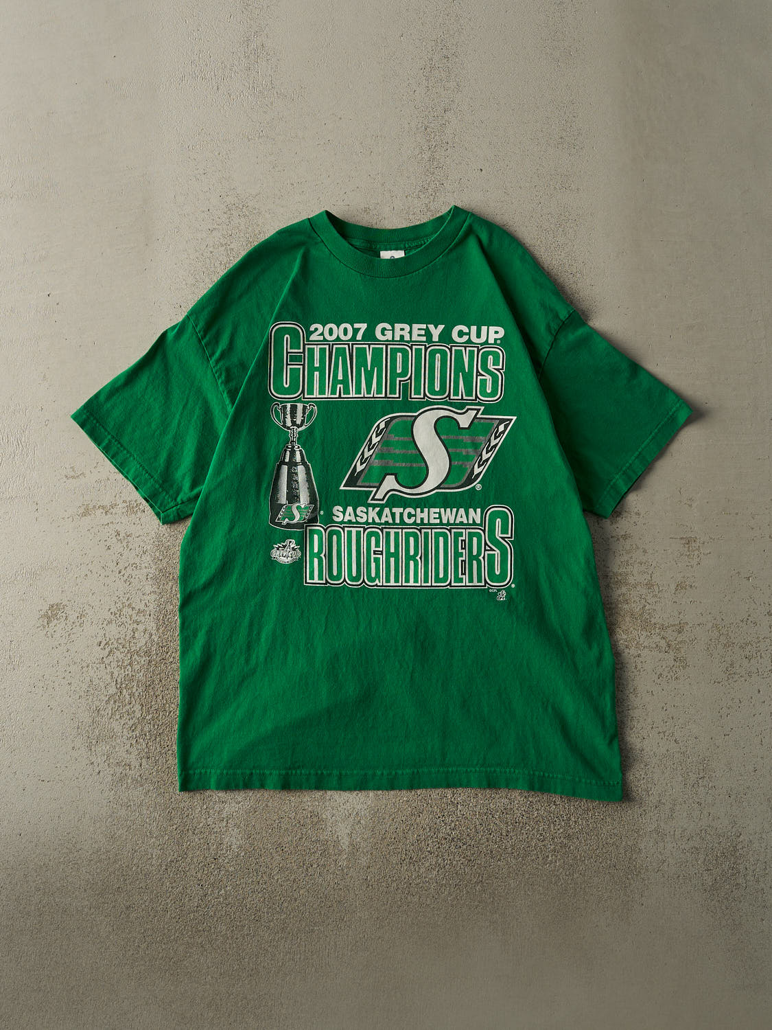 Vintage 07' Green Saskatchewan Rough Riders Grey Cup Champions Tee (XL)