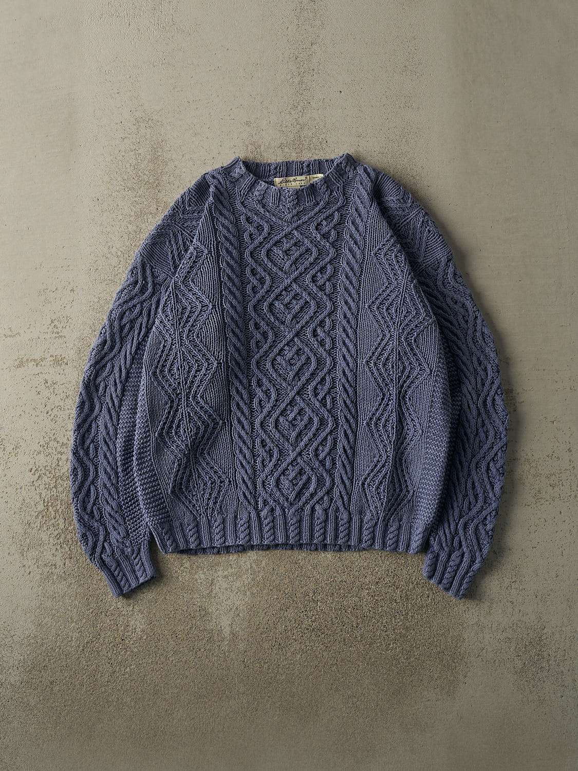 Vintage 90s Blue Patterned Knit Pullover (L)