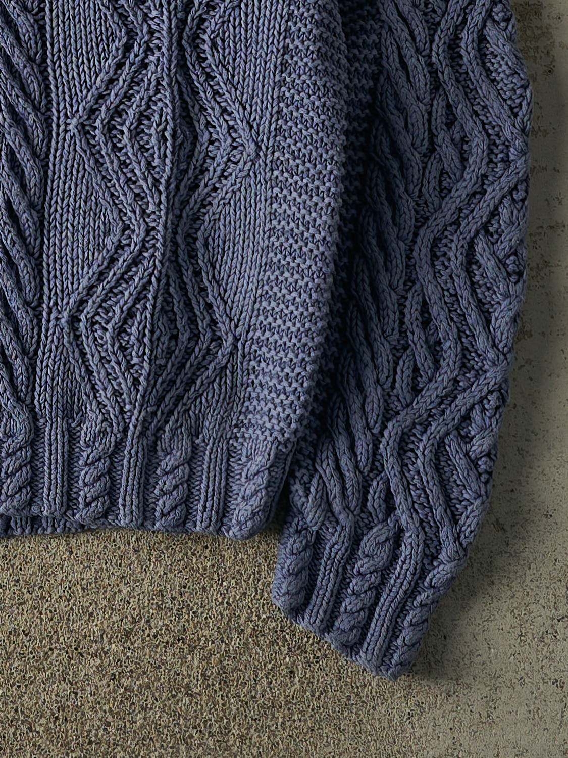 Vintage 90s Blue Patterned Knit Pullover (L)