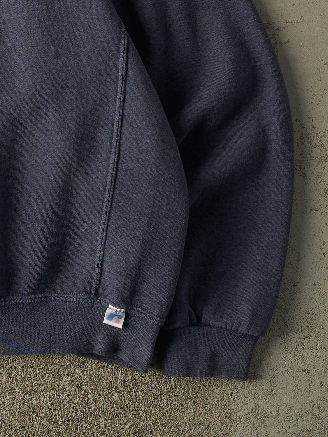Vintage Y2K Washed Navy Russell Athletic Blank Crewneck (L/XL)