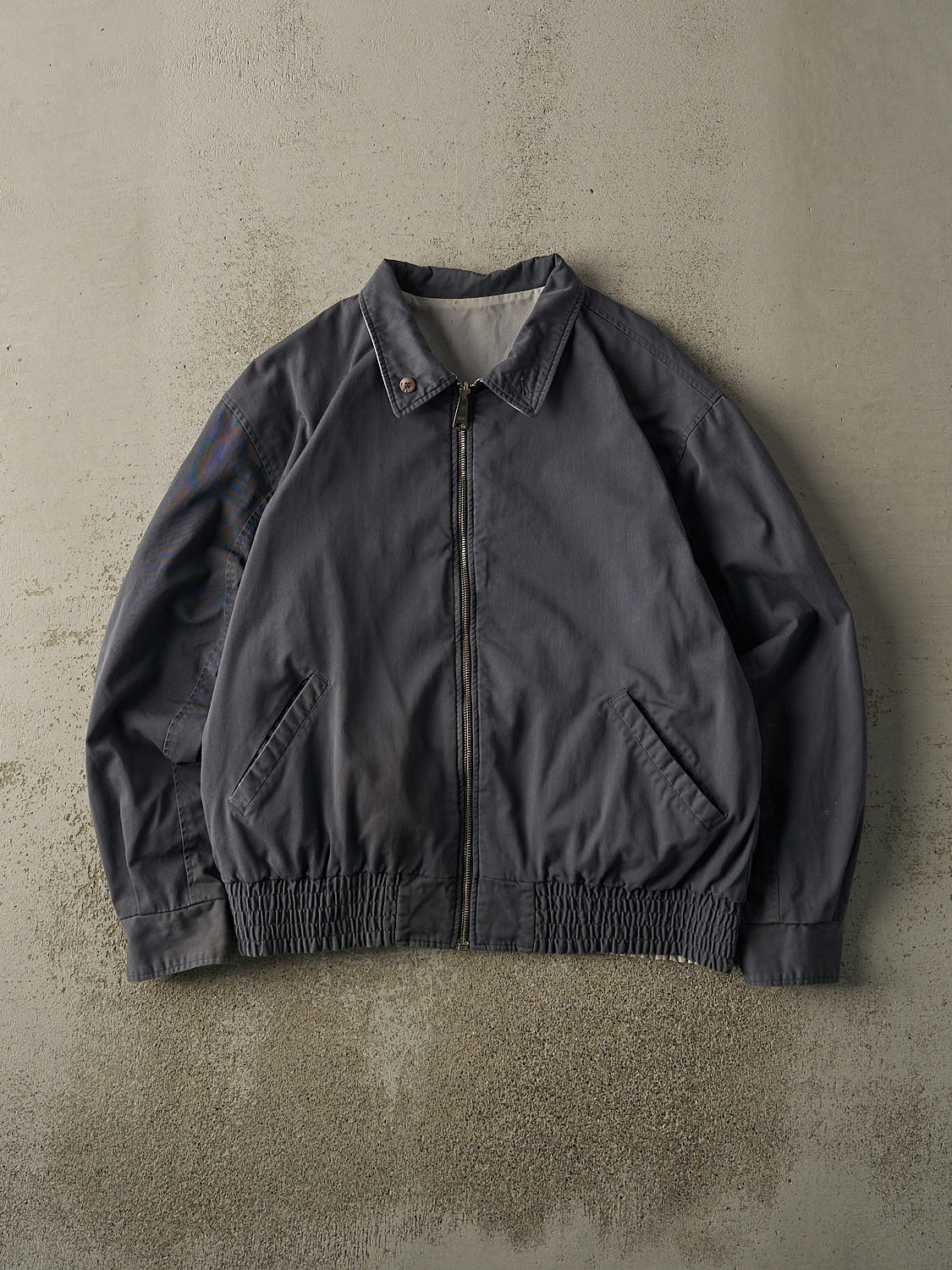 Vintage 80s Grey & Navy Reversible Jacket (L/XL)