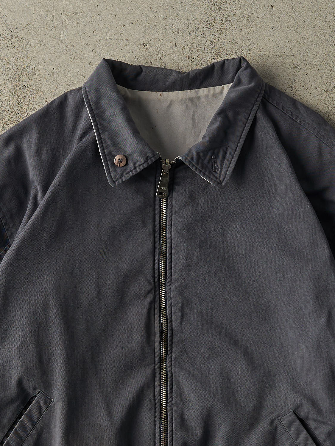 Vintage 80s Grey & Navy Reversible Jacket (L/XL)
