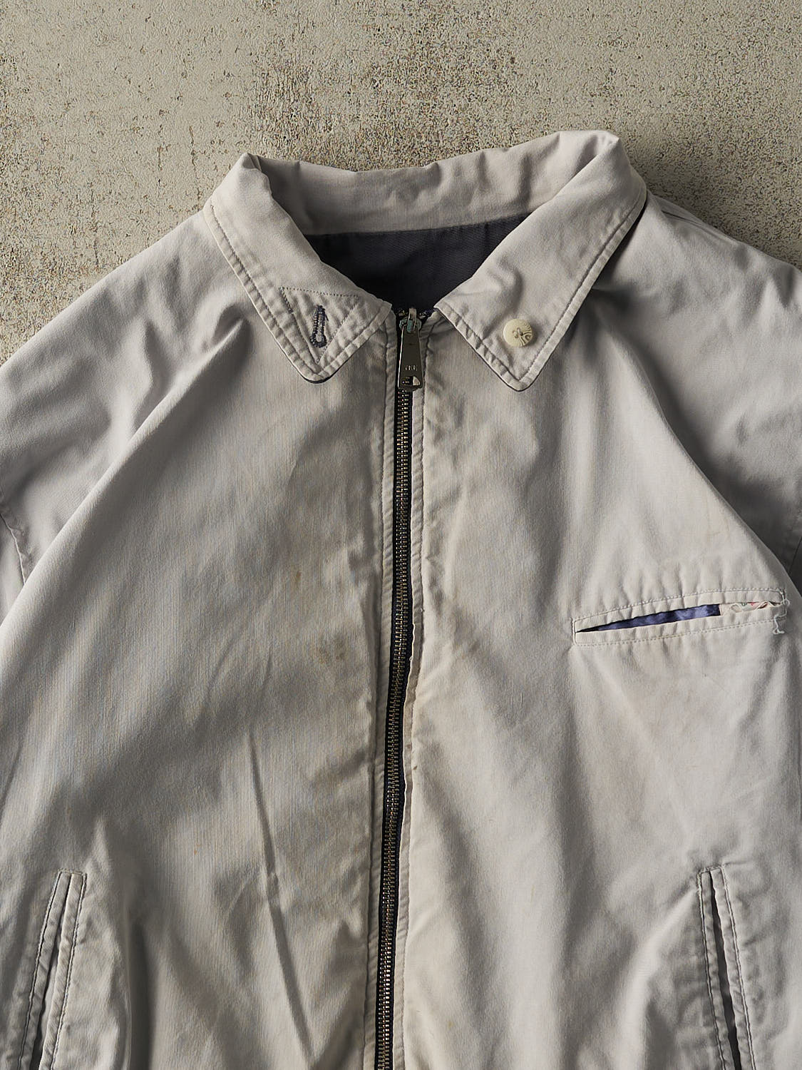Vintage 80s Grey & Navy Reversible Jacket (L/XL)