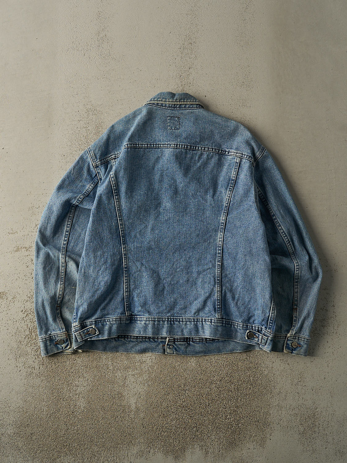 Vintage 90s Mid Wash Lee Riveted Jean Jacket (XL)