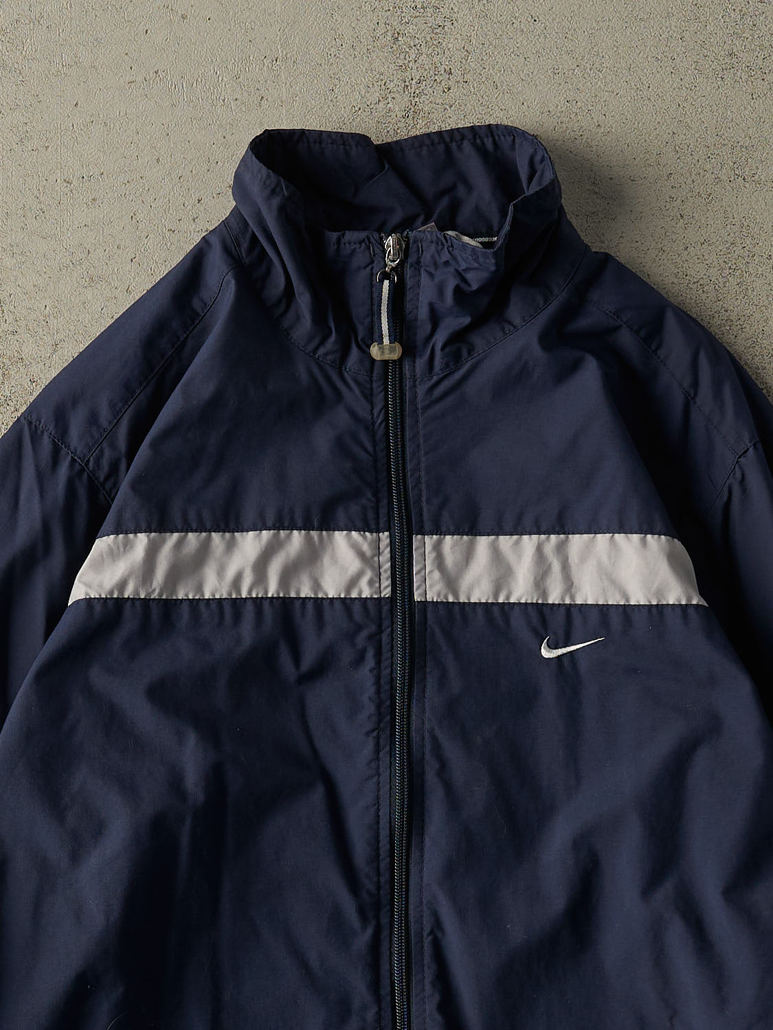 Vintage Y2K Navy Blue Nike Wind Breaker Jacket (L/XL)