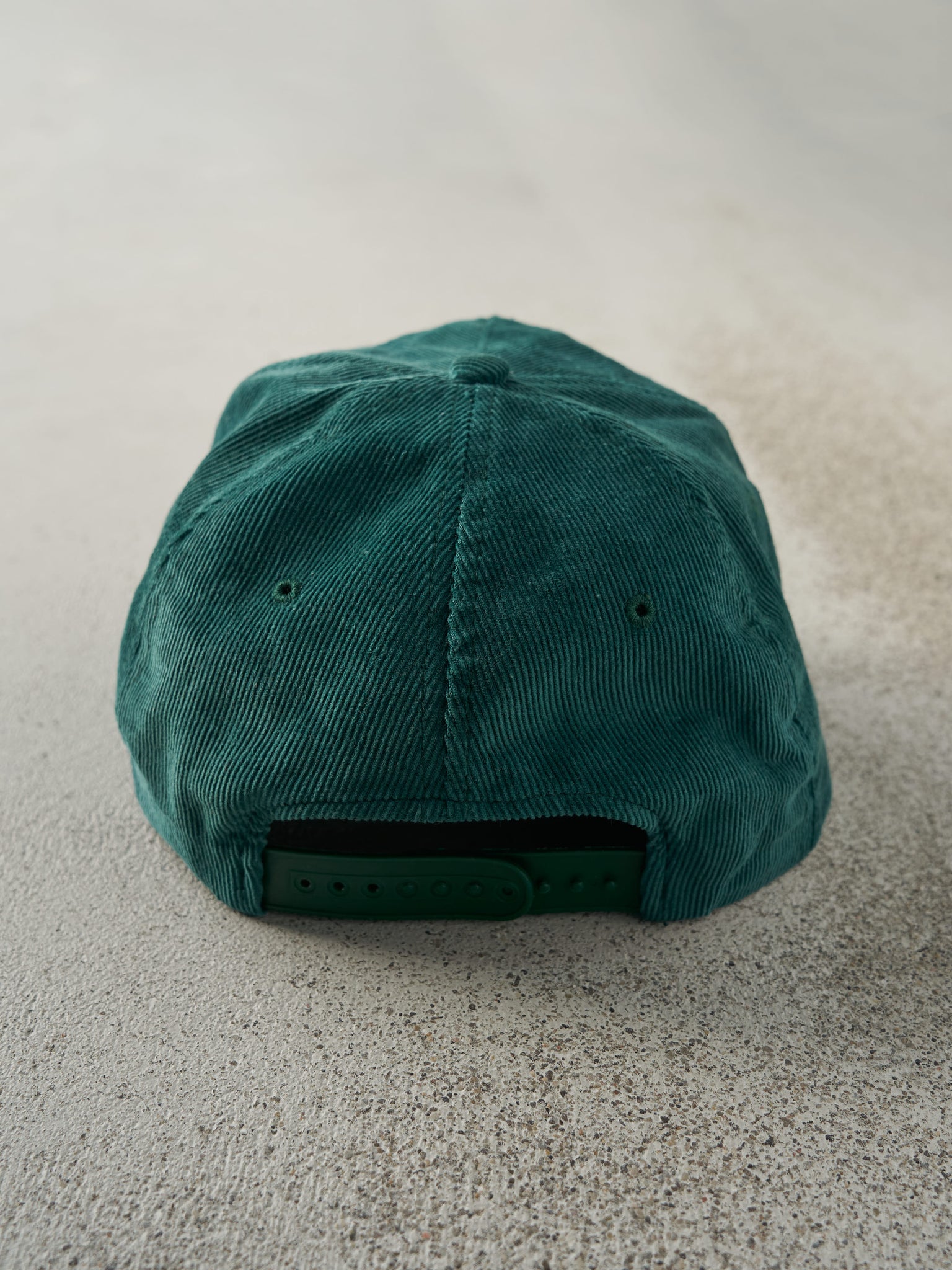 Vintage 80s Green Embroidered Osgoode Corduroy Snapback Hat