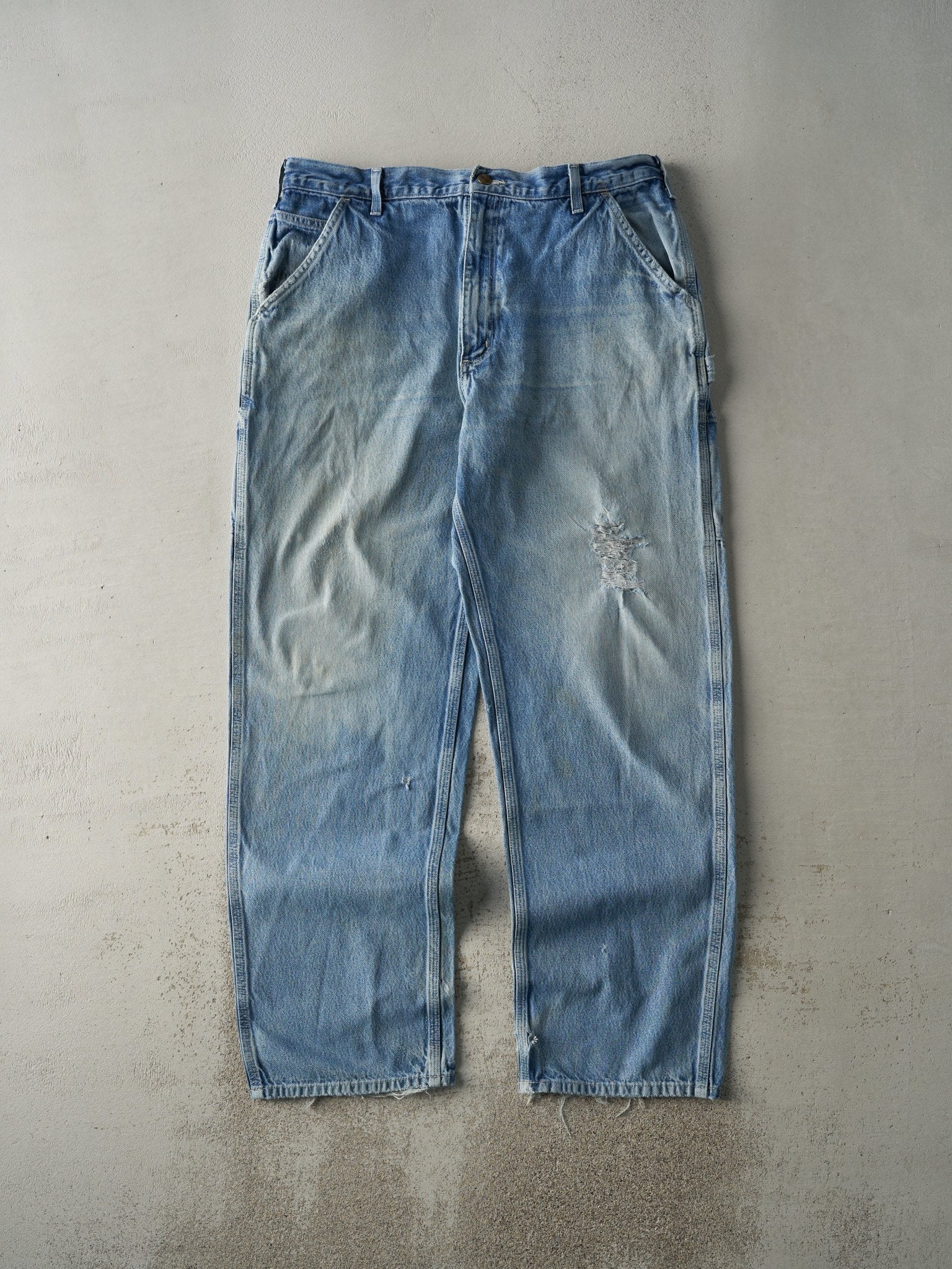 Vintage Y2K Light Wash Dungaree Fit Carhartt Carpenter Jeans (38x32.5)