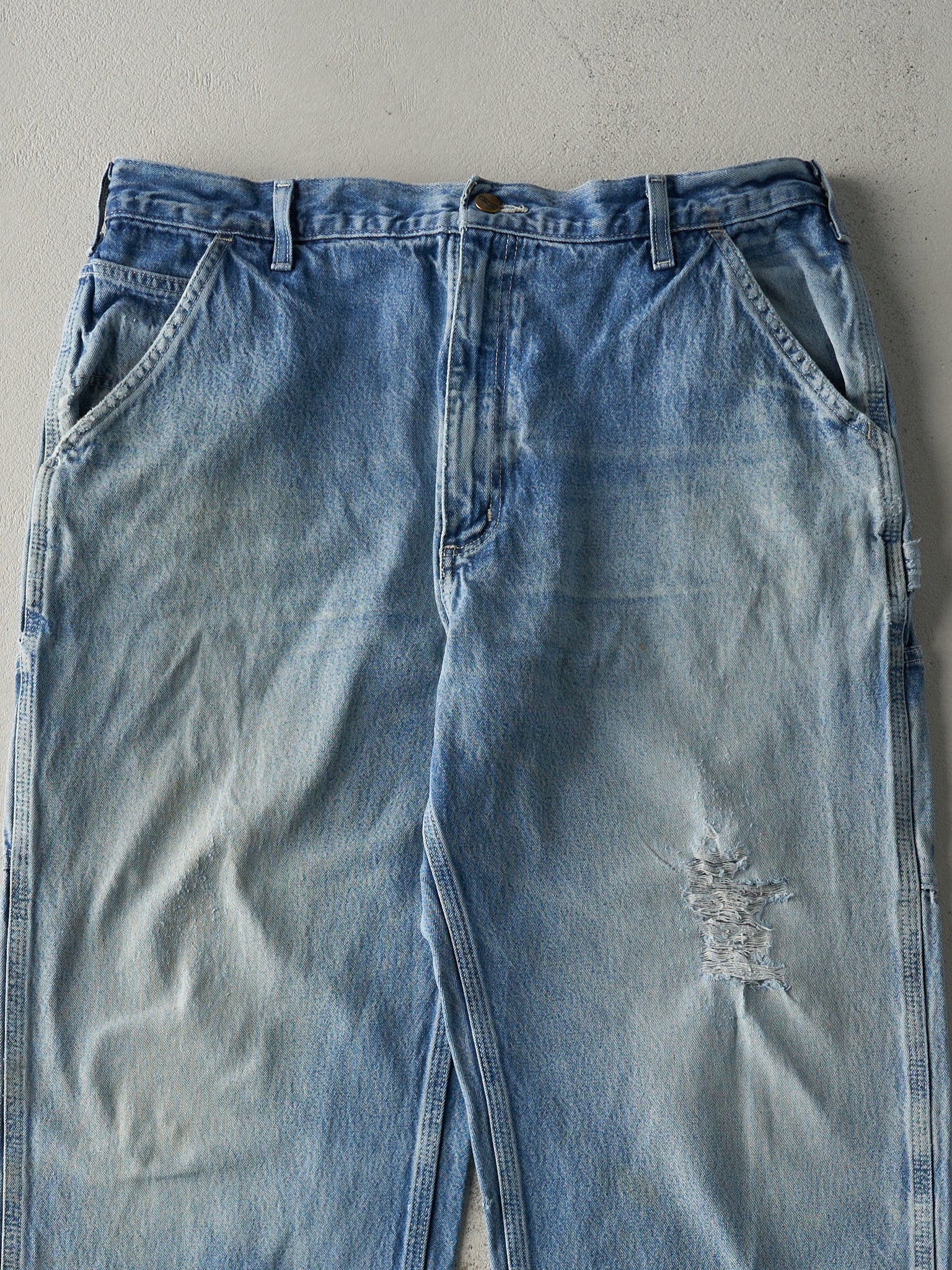 Vintage Y2K Light Wash Dungaree Fit Carhartt Carpenter Jeans (38x32.5)