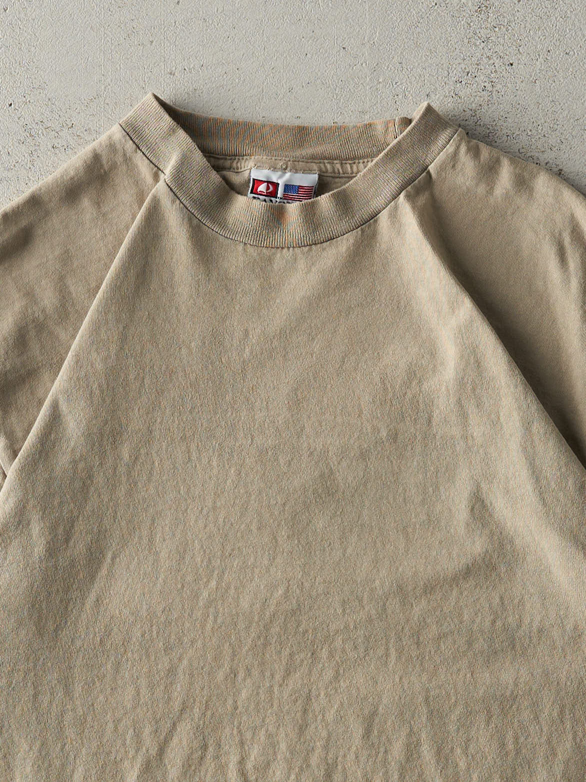 Vintage 90s Beige Blank Tee (M)