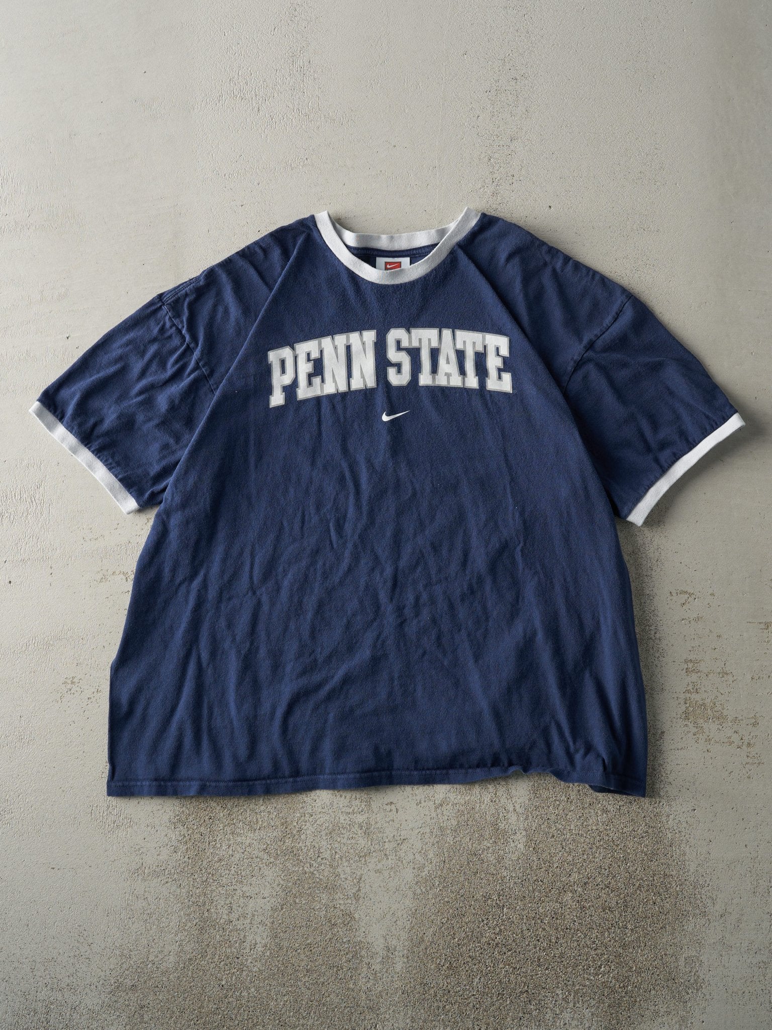 Vintage Y2K Navy Blue Nike Penn State Ringer Tee (XL/XXL)