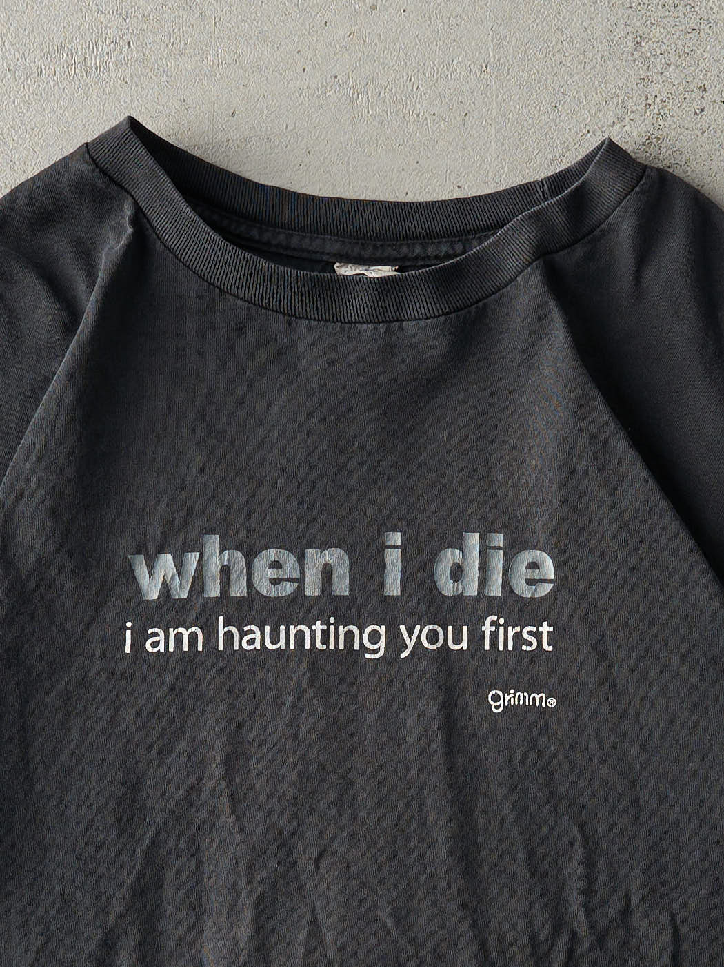 Vintage Y2K Faded Black "When I Die" Tee (M/L)
