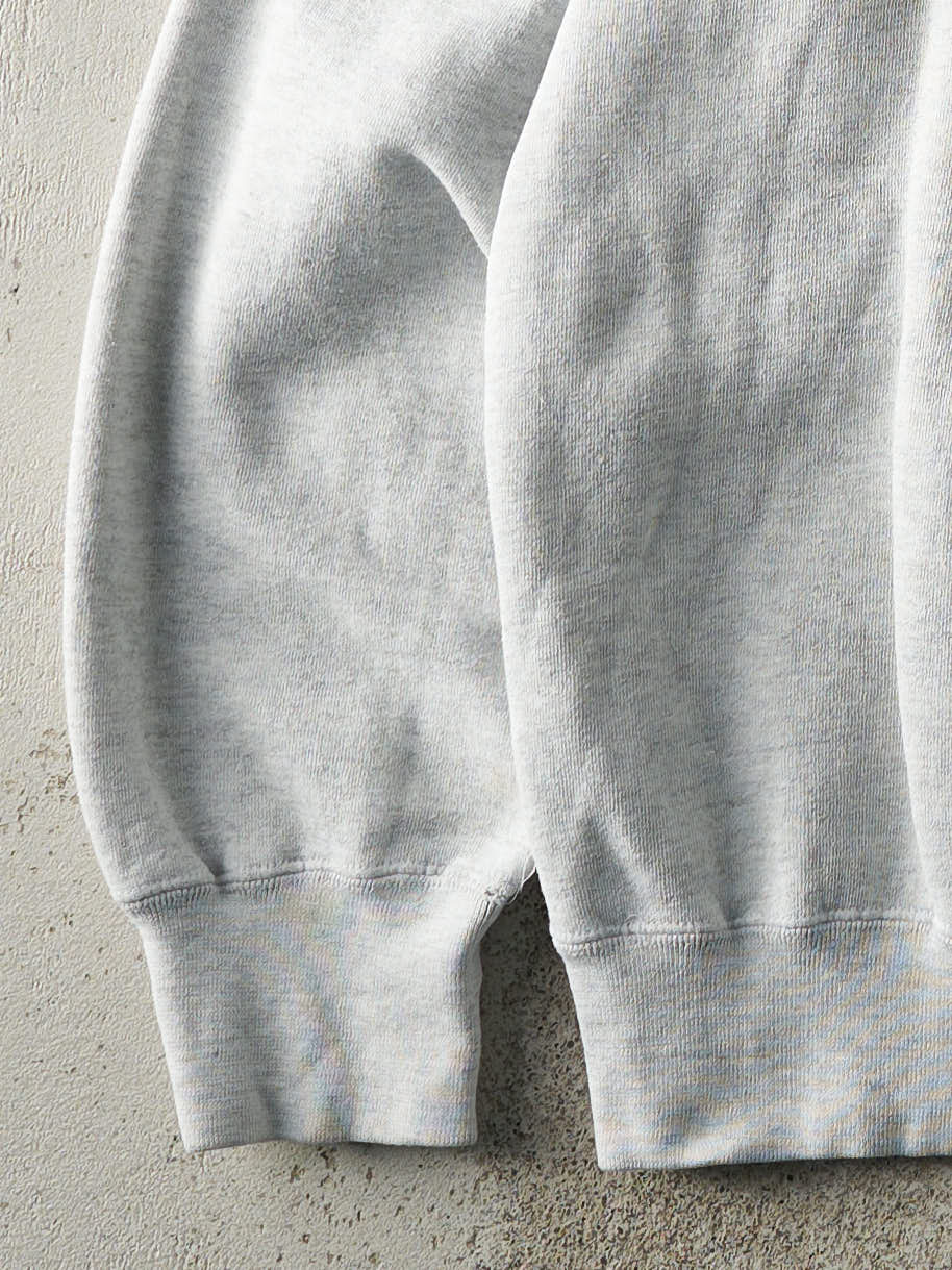 Vintage 90s Heather Grey Embroidered Indiana University Boxy Crewneck (L)