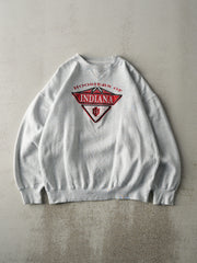 Vintage 90s Heather Grey Embroidered Indiana University Boxy Crewneck (L)