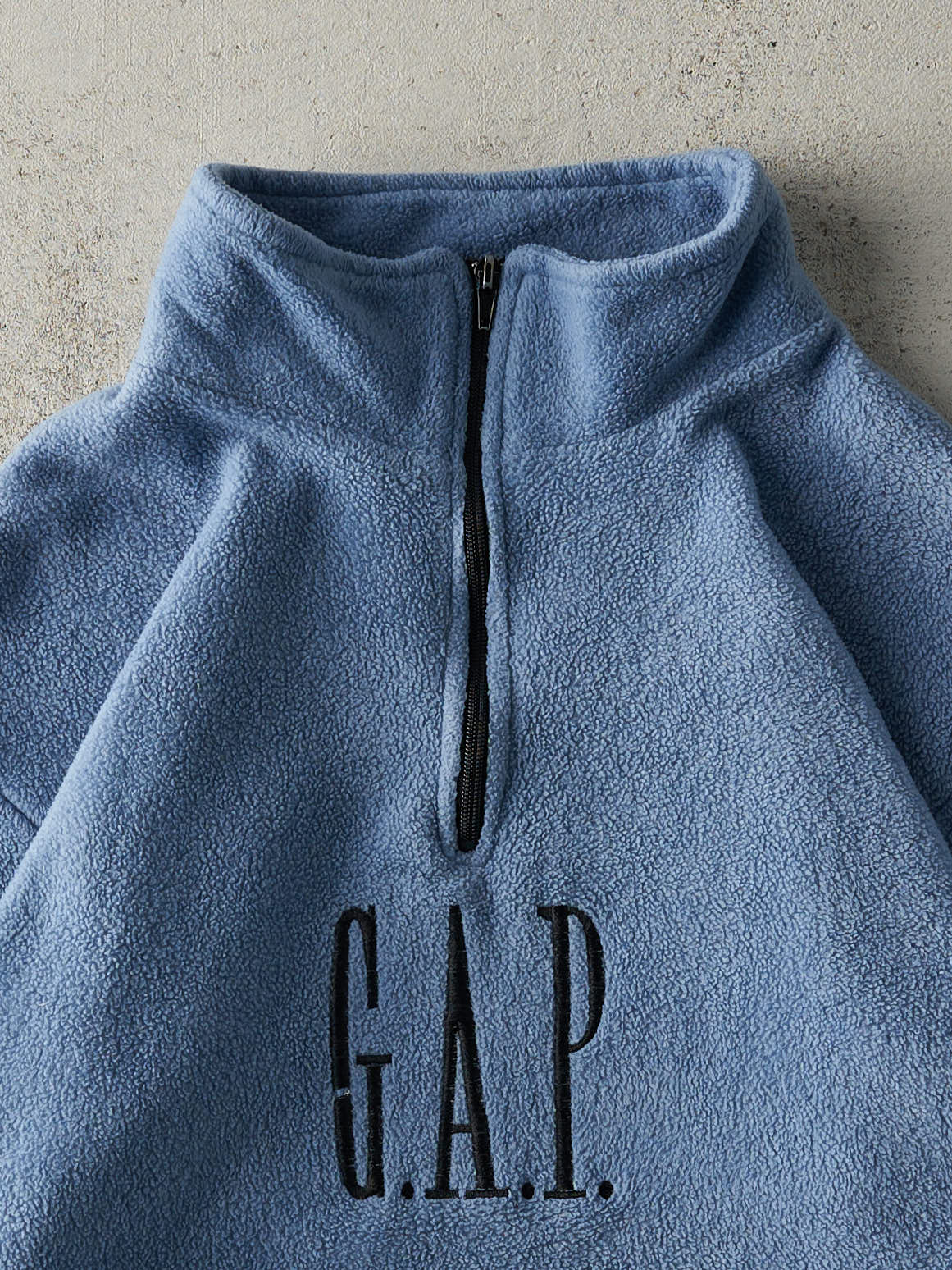 Vintage 90s Blue Gap Fleece Quarter Zip Sweater (M)