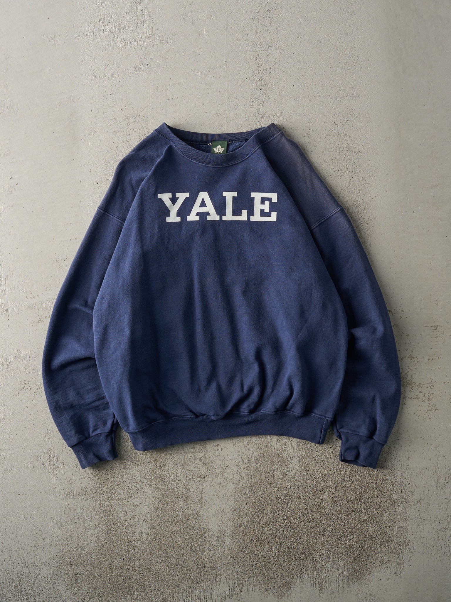 Vintage Y2K Sun Faded Navy Yale Crewneck (L)