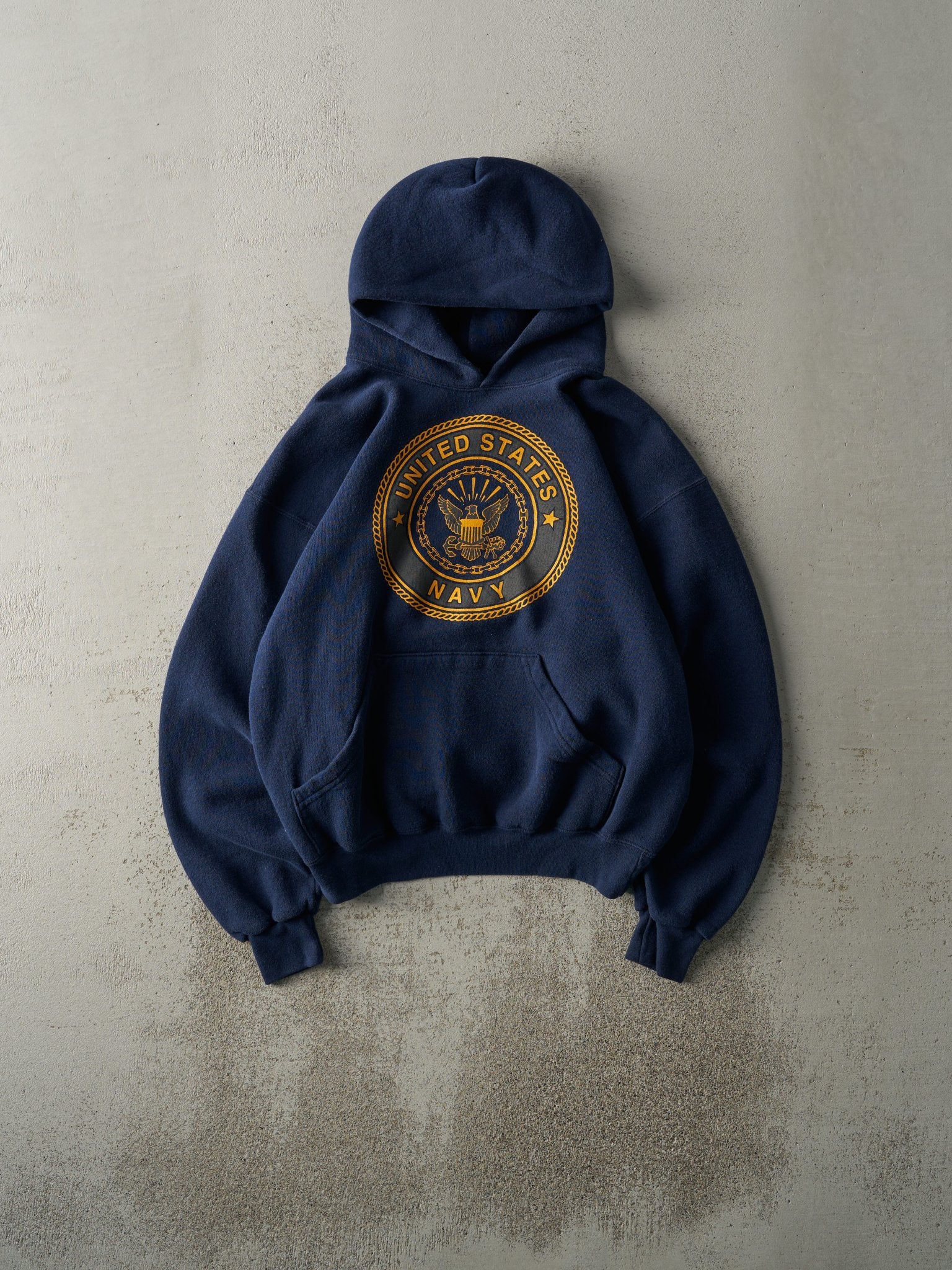 Vintage Y2K Navy Blue United States Navy Hoodie (M)