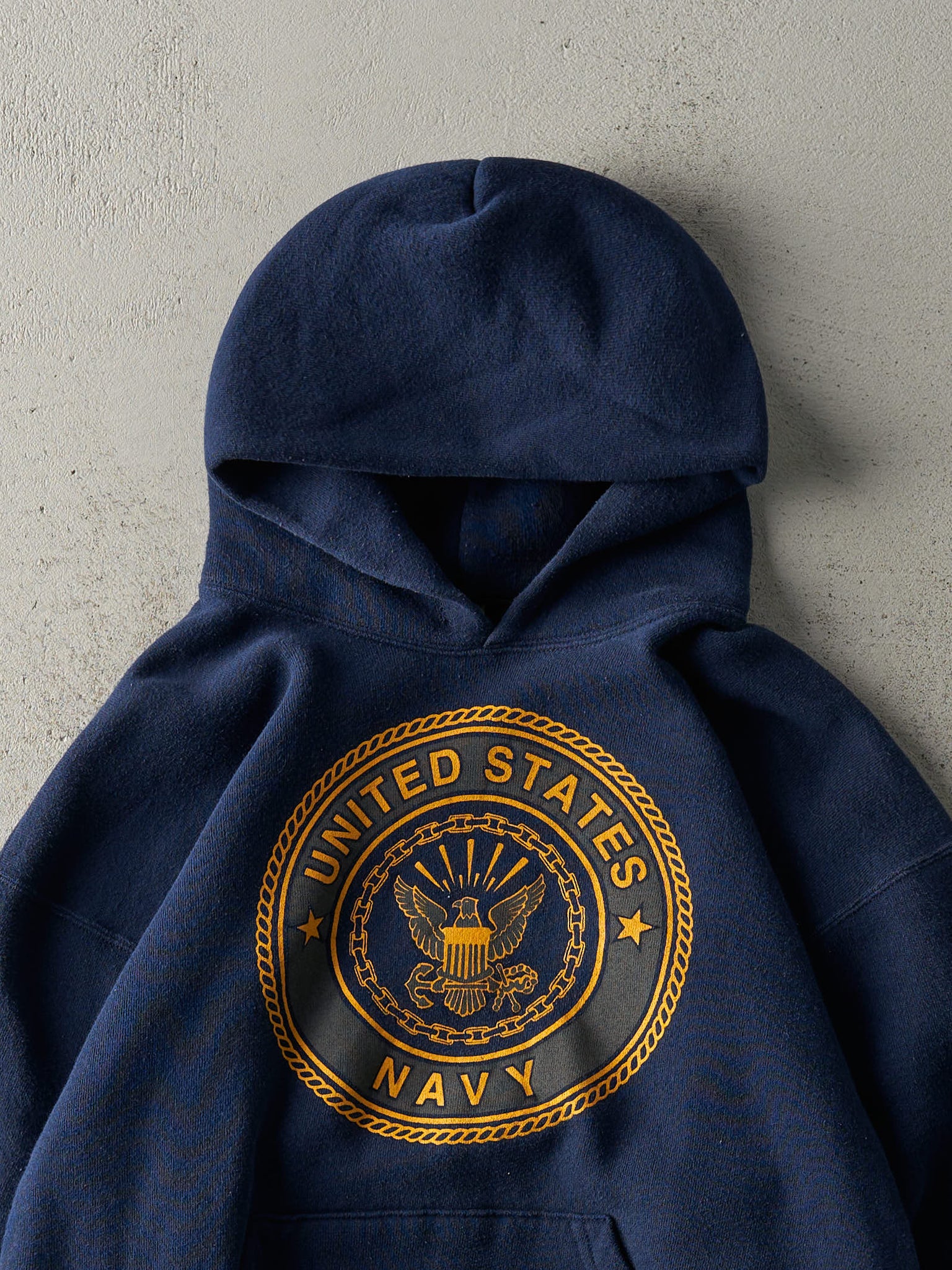 Vintage Y2K Navy Blue United States Navy Hoodie (M)