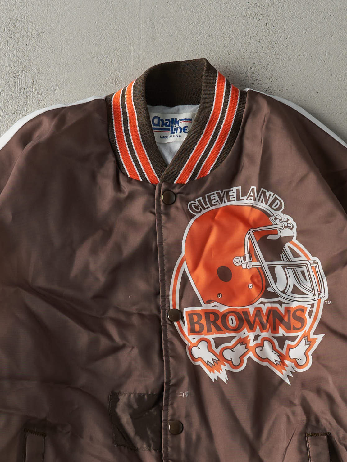 Vintage 90s Brown & White Cleveland Browns x Chalk Line Nylon Bomber J –  Rebalance Vintage